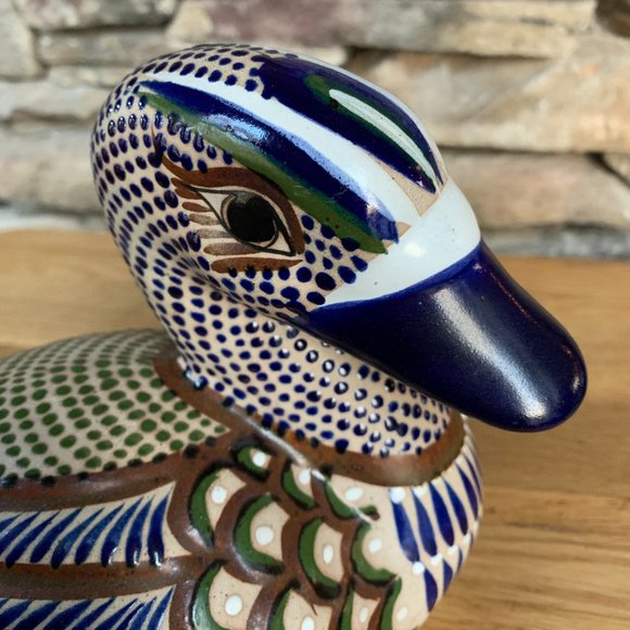 VTG Tonala Mexico Duck Pottery Folk Art Hand Painted Mexican Figurine - Picture 3 of 8